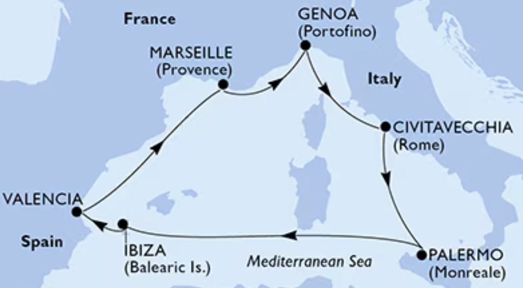 msc grandiosa itinerario crociera di gruppo